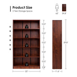 Farini Cherry Bookshelf 5 Shelf Office Bookcase 60 Inches Tall Modern Wood Bookshelf for Living Room Office Farini