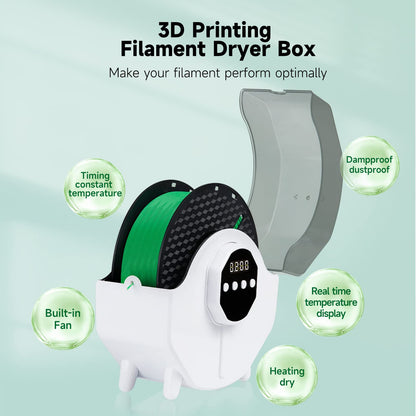 Kingroon 3D Printer Filament Dryer Box, 3D Filament Storages, Keeping Filaments Dry During 3D Printing, Compatible with 1.75mm PLA PETG ABS Material - WoodArtSupply