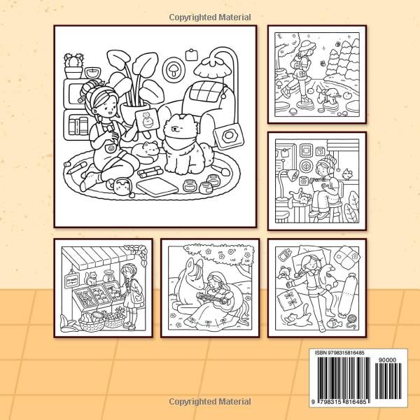 Cozy Times: Coloring Book for Adults and Teens Featuring Girls, Boys, and Pets in Chill Moments and Relaxing Times for Relaxation (Cute & Easy Coloring) WoodArtSupply