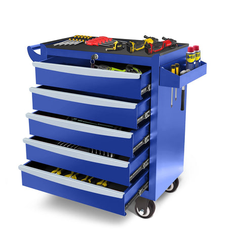 Barphygo 5-Drawer Rolling Tool Box, Tool Chest with Wheels & Lock Garage Storage Cabinets Tool Cart on Wheels, Toolbox Organization Workbench for Garage, Workshop, Warehouse & Repair Shop Barphygo