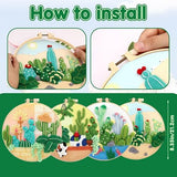 Hilsayum Succulent Needle Felting Kit Beginner,Cactus Felting Kits for Beginners Adult,Needle Felting Wool Kit Wool Painting Kit