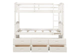 Harper&Bright Designs Twin Over Twin Bunk Bed with Safety Rail, Ladder, White Twin Trundle Bed with 3 Drawers for Kids, Teens Bedroom, Guest Room Furniture Harper & Bright Designs