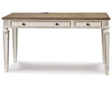 Signature Design by Ashley Realyn Farmhouse 60" Home Office Desk with USB Charging, Chipped White Signature Design by Ashley