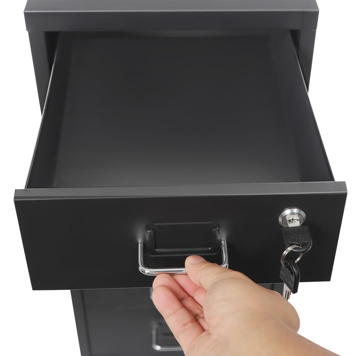 KJNHhugH 6 Drawers File Cabinet with Lock & Wheels, Mobile Metal Filing Cabinet Vertical File Cabinet Under Desk Filing Cabinets for Home Office fits Legal/Letter/A4 Size, 11x16x27in (Black) KJNHhugH