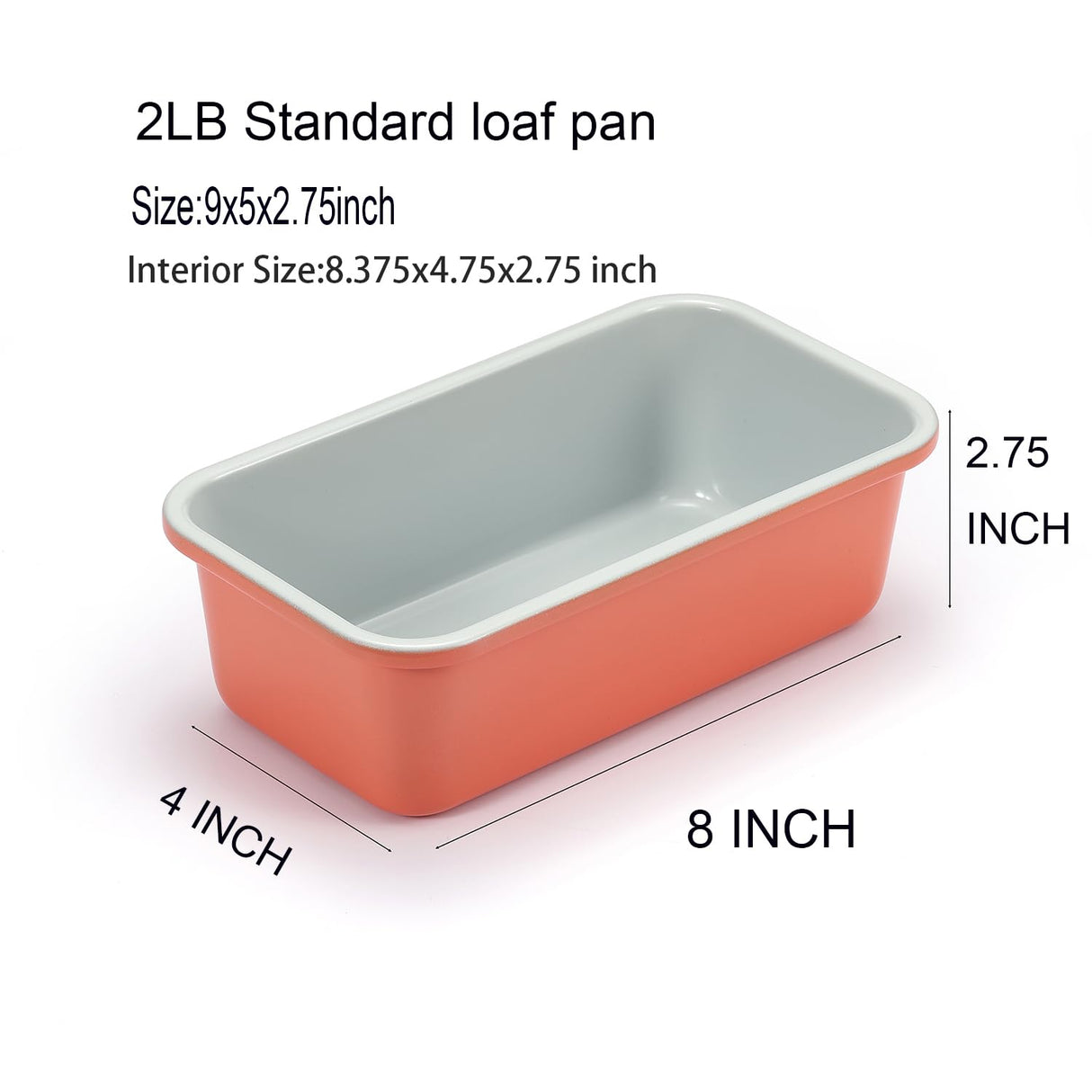 Bread Loaf Pans for Home Baking Carbon Steel 1lb meatloaf Tin, Perracotta 9x5 inch Non Stick banana bread cake baking Mold Monfish