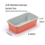 Bread Loaf Pans for Home Baking Carbon Steel 1lb meatloaf Tin, Perracotta 9x5 inch Non Stick banana bread cake baking Mold Monfish