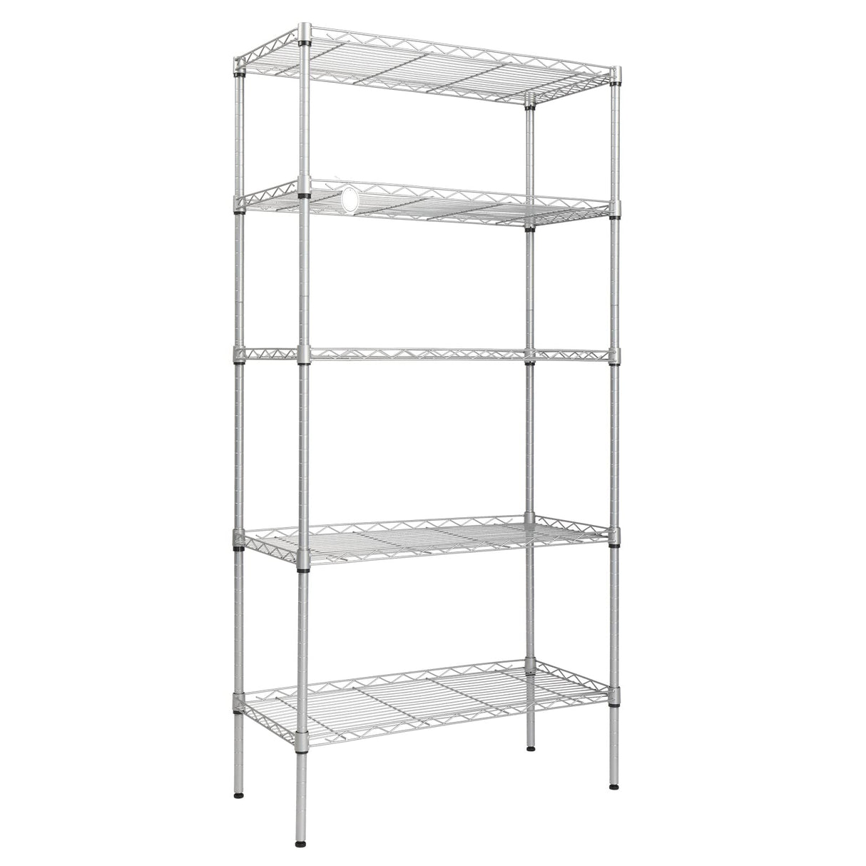 WEI WEI GLOBAL 5-Tier Metal Wire Shelving Unit, Adjustable Utility Storage Standing Rack Organizer Cabinet for Garage Laundry Bathroom Kitchen Closet -29" W x 13" D x 59" H, Silver Gray WEI WEI GLOBAL