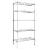 WEI WEI GLOBAL 5-Tier Metal Wire Shelving Unit, Adjustable Utility Storage Standing Rack Organizer Cabinet for Garage Laundry Bathroom Kitchen Closet -29" W x 13" D x 59" H, Silver Gray WEI WEI GLOBAL