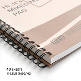 HIMI Mix Media Paper Pad 9X12''(180g/m²) 40 Sheets Mix Paper Pad, Side Wire Bound, Fine Texture, in Gouache Acrylic Art Pad for Sketching, Ink Sketch Book, Art Supplies Drawing Pad Gift (Pink) HIMI