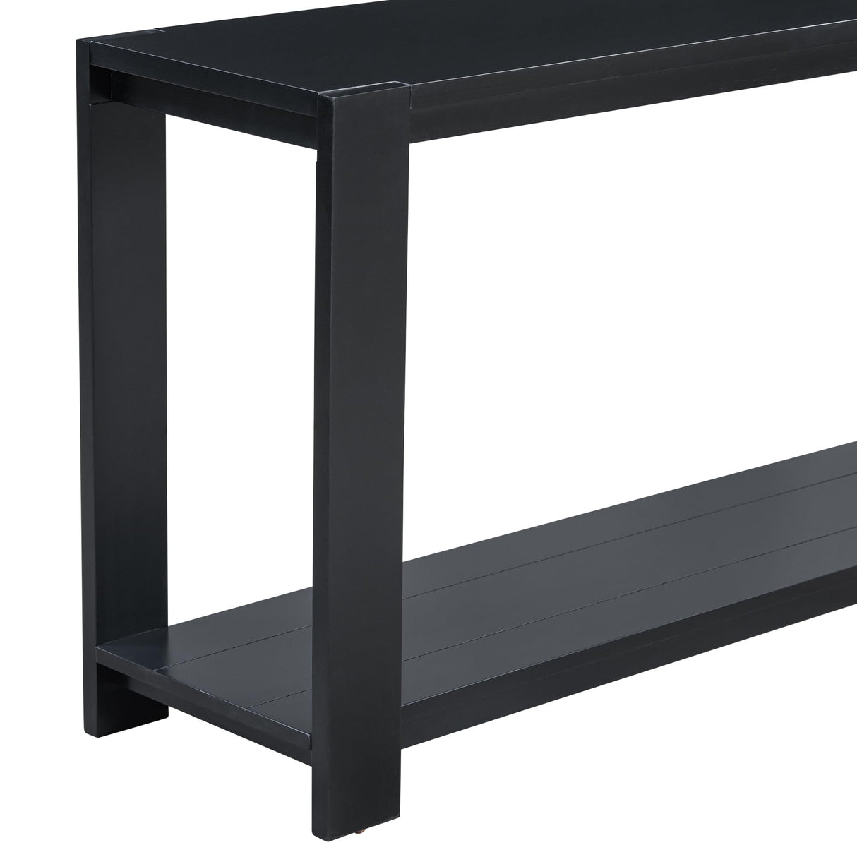 XD Designs Minimalist 60-Inch Long Console Table Sofa Table with Bottom Shelf and Thick Legs, Wood 2-Tier Narrow Accent Entryway Table for Hallway Living Room Foyer Corridor (Black-All) XD Designs