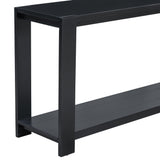 XD Designs Minimalist 60-Inch Long Console Table Sofa Table with Bottom Shelf and Thick Legs, Wood 2-Tier Narrow Accent Entryway Table for Hallway Living Room Foyer Corridor (Black-All) XD Designs