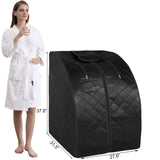 ZONEMEL Portable Infrared Sauna, 1 Person at Home Full Body Sauna, Individual Home Spa Tent with Heating Foot Pad, Upgraded Sauna Chair (L 27.6’’ x W 31.5’’ x H 37.8’’, Black) ZONEMEL