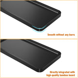 Bathroom Vanity Tray for Countertop - Bamboo Organizer Tray for Dresser Tops, Toilet, Perfume Small Decorative Wood Tray for Home Decoration 11.4” L x 6.1” W x 0.7” H (Black) Weenson