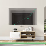 Novilla TV Stand for TV's up to 50 Inches, Television Stands and Shelves Entertainment Center with Storage Cabinets & Open Shelf, White Novilla