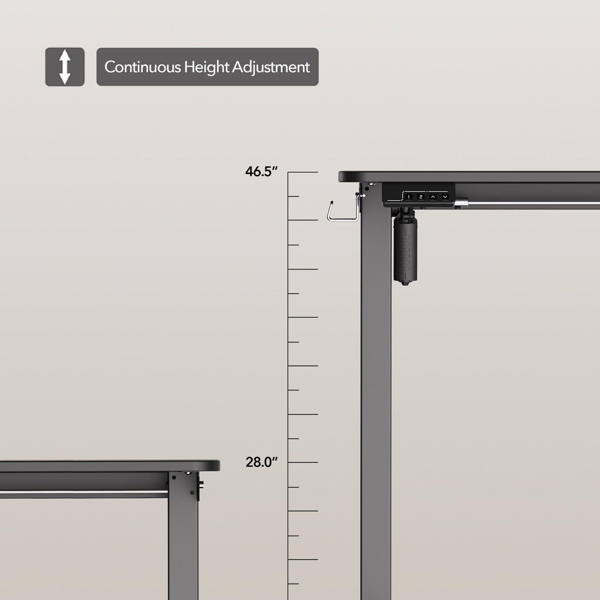 LongKe Electric Standing Desk Adjustable Height, Stand up Home Office Desk, 48x24 Inches Sit Stand Desk with Memory Preset, Black LongKe