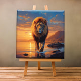 Natuyalo Paint by Numbers Kit for Adults Framed - Lion Paint by Number on Canvas with Frame, Animal DIY Acrylic Painting by Number Ideal Gift Home Wall Decor (12x12 Inch) Natuyalo