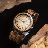 BOBO BIRD Mens Wooden Watch Analog Quartz with Week Display Lightweight Handmade Wood Wrist Watch for Men (Brown Dial) BOBO BIRD