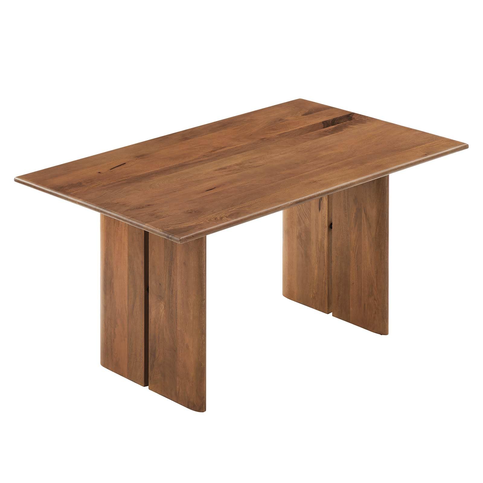 Modway Amistad Solid Wood Modern Farmhouse Rectangular Walnut, 60" Dining Table - WoodArtSupply