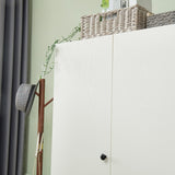 ModMakers 74" Tall 4 Doors 3 Drawers White Wood Wardrobe Closet Armoire Closets for Bedroom Freestanding Bathroom Wardrobe Cabinet with Hanging Rod Shleves Wooden Clothes Storage Organizer ModMakers