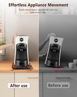 Evermagin Appliance Slider, Sliding Tray for Coffee Maker, Coffee Pot Slider Tray for Countertop, Kitchen Appliance Rolling Tray with Rubber Wheels (Rustic Brown, Medium - Long (9.5” X 13”)) Evermagin