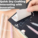 Scrapbook Quick Dry Glue Pen 12PCS Set, Crafting Fabric Pen Liquid Glue Pen for Papercrafts, Handmade Stationery, DIY Foil-Stamping, Back to School Supply, Year 6+ (12PCS Set-Forsted Holder Type) FLY CHOICE