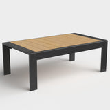 Aeeiua Outdoor Rectangle Patio Aluminum Coffee Tables for Outside, All Weather Patio Slatted Tabletop for Indoor or Outdoor Use Aeeiua