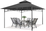 MASTERCANOPY Outdoor Garden Gazebo for Patios with Stable Steel Frame(11x11, Dark Gray) MASTERCANOPY