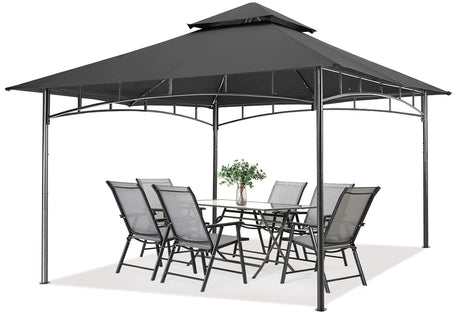 MASTERCANOPY Outdoor Garden Gazebo for Patios with Stable Steel Frame(11x11, Dark Gray) MASTERCANOPY