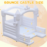 FINCOME White Bounce House, 13x13ft Inflatable Bounce House with Blower, Commercial Bounce Castle Large Bouncer Jumping Bouncy House for Kids Adults Wedding Birthday Party Celebrations Indoor Outdoor FINCOME