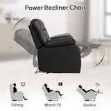 EBELLO Faux Leather Power Electric Reclining Sofa, Overstuffed Comfortable Armrest 3 Seat Recliner Sofa, Couch for Living Room, Bedroom Furniture, Meeting Room, Black (3 Seat Sofa) EBELLO