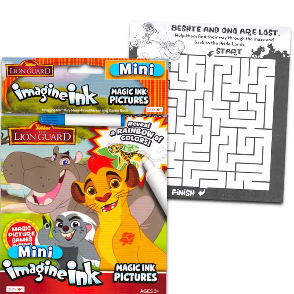 Disney Lion King and Lion Guard Coloring Book Set - Bundle Activity Pages, Mess-Free Imagine Ink Book and Stickers | Simba Party Supplies Disney