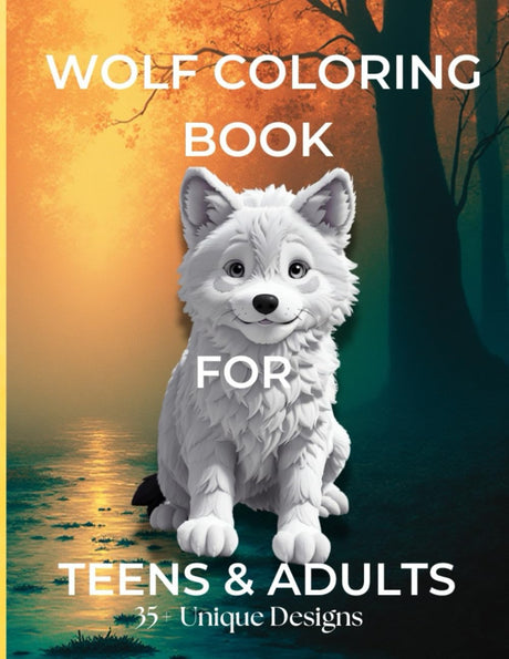 Wolf Coloring Book for Teens & Adults: 35+ Unique Designs — From Cute Pups to Majestic Alpha Wolves Majosta