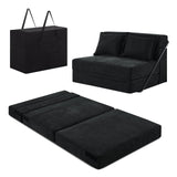 VINGLI Futon Sofa Bed Black Sleeper Sofa Chair Bed Floor Sofa Twin Small Couch Folding Mattress Couches for Living Room Floor Chair Freestanding RV Futon Couch for Indoor and Outdoor VINGLI