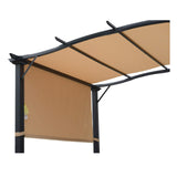 Outsunny 8' x 10' Retractable Pergola Canopy Steel Frame Polyester Fabric Gazebo with Retractable Canopy Shade Awning Outsunny