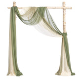 Ling's Moment Easy Hanging Wedding Arch Chiffon Drape 3 Panels White Ivory 26.5ft x 30" w Fabric for Wedding Ceremony Reception Swag Backdrop Home Decor Sheer Curtain Draping Outdoor Decorations Ling's Moment