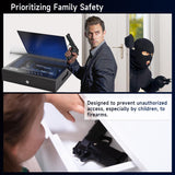 KESONS Gun Safe,Biometric Gun Safe for Pistols,Fingerprint ≤0.1s Quick Access Handgun Safe Pistol Safe with LCD Display for Time Battery/Full-digital Keypad,Safe for Nightstand,car (Frosted Black) KESONS