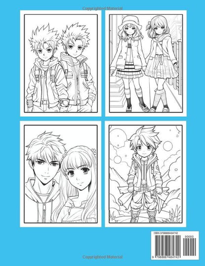 Anime Coloring Book For Teens: 50 Pages Of Japanese Anime Characters and Scenes - Anime and Manga Art - Detailed Coloring Pages for Teens