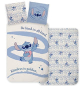 Disney Stitch Reversible Bedding Set Single | Duvet Cover 140 x 200 cm + Pillowcase 60 x 65 cm | 100% Cotton | Soft Breathable Bedding Set BrandMac