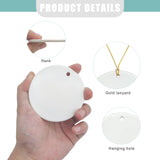 50 PCS Sublimation Ceramic Ornament Bulk Round Blank Ornament with Gold String for Crafting DIY Personalized Christmas Home Decor, White 2.8 Inch YOUKE OLA