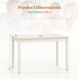 Giantex Dining Table for 4 People, 48” x 29” Kitchen Table with Wood Legs, Rectangular Dinner Table for Small Space, Apartment, Living Room, Dinette Table, Load 330 Lbs, Dining Room Table (White) Giantex