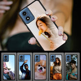 FOQENCCI 5 Piece Phone Case Compatible for Moto G Play 4G 2024 Sublimation Case Blank Printable DIY Custom Case Soft Rubber + Hard PC Anti-Slip Anti-Scratch Drop Protection Cover Black FOQENCCI