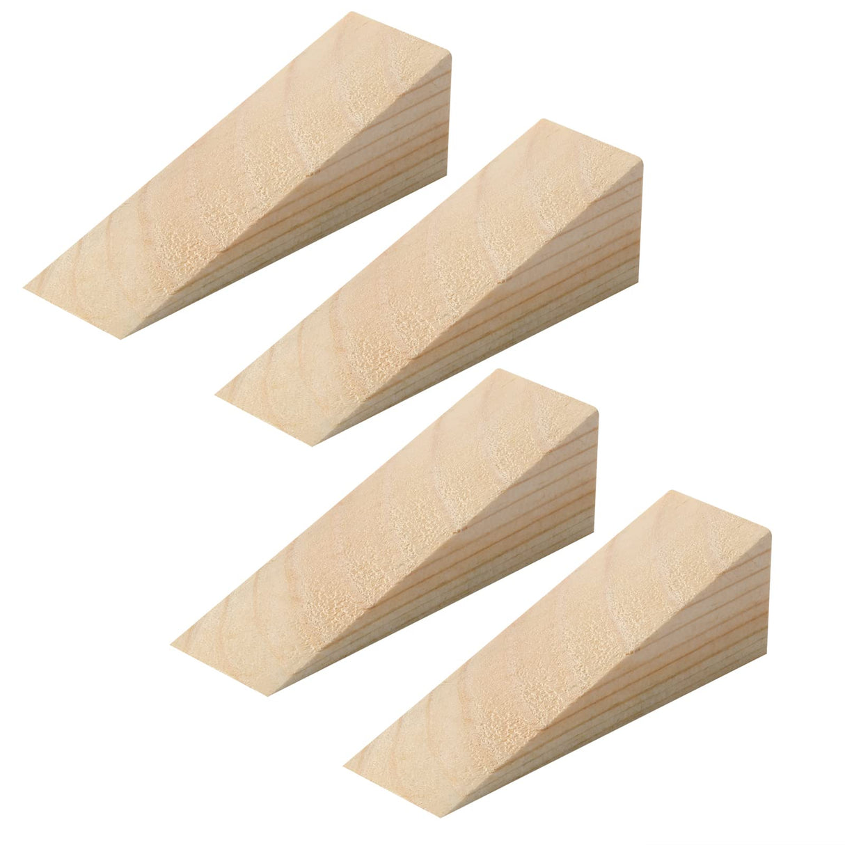 Small Wooden Door Stop Stopper Wedge, 4 Pack Soild Wood Non-Slip Doorstop Wedge with Sturdy and Durable, Security Door Stopper Fit for Bottom of Door On Tile, Concrete, Carpet, Wooden Floor (4 Pack) Homakover