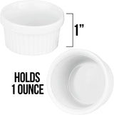 Kÿchen Mini Ramekins 1 oz. 30 ml|Microwave & Oven Safe, Porcelain Souffle Dish, Dipping Sauce, & Small Dessert Cups| 6 Count kÿchen