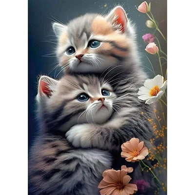 Kulvci Diamond Painting Kits for Adults, Cat Diamond Art Kits for Beginners, 5D DIY Full Drill Gem Craft for Home Decor Gift 12x16inch