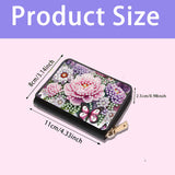 JZHYOAN DIY Diamond Art Credit Card Holder for Woman, Small Wallet Coin Purse Keychain Zipper Business Anti-demagnetization Card Holder Wallet Family Adult Man JZHYOAN