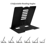 Metal Book Stand - Adjustable Book Holder for Reading (Full Black) Camelmother