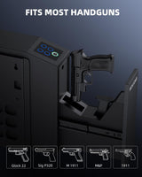 Biometric Gun Safe for Handgun Fingerprint 3 Ways Quick Access Slider Pistol Safe, Mounted Bedside Gun Lock Box for Nightstand, Bed, Desk, Wall, Dresser MOLICAR