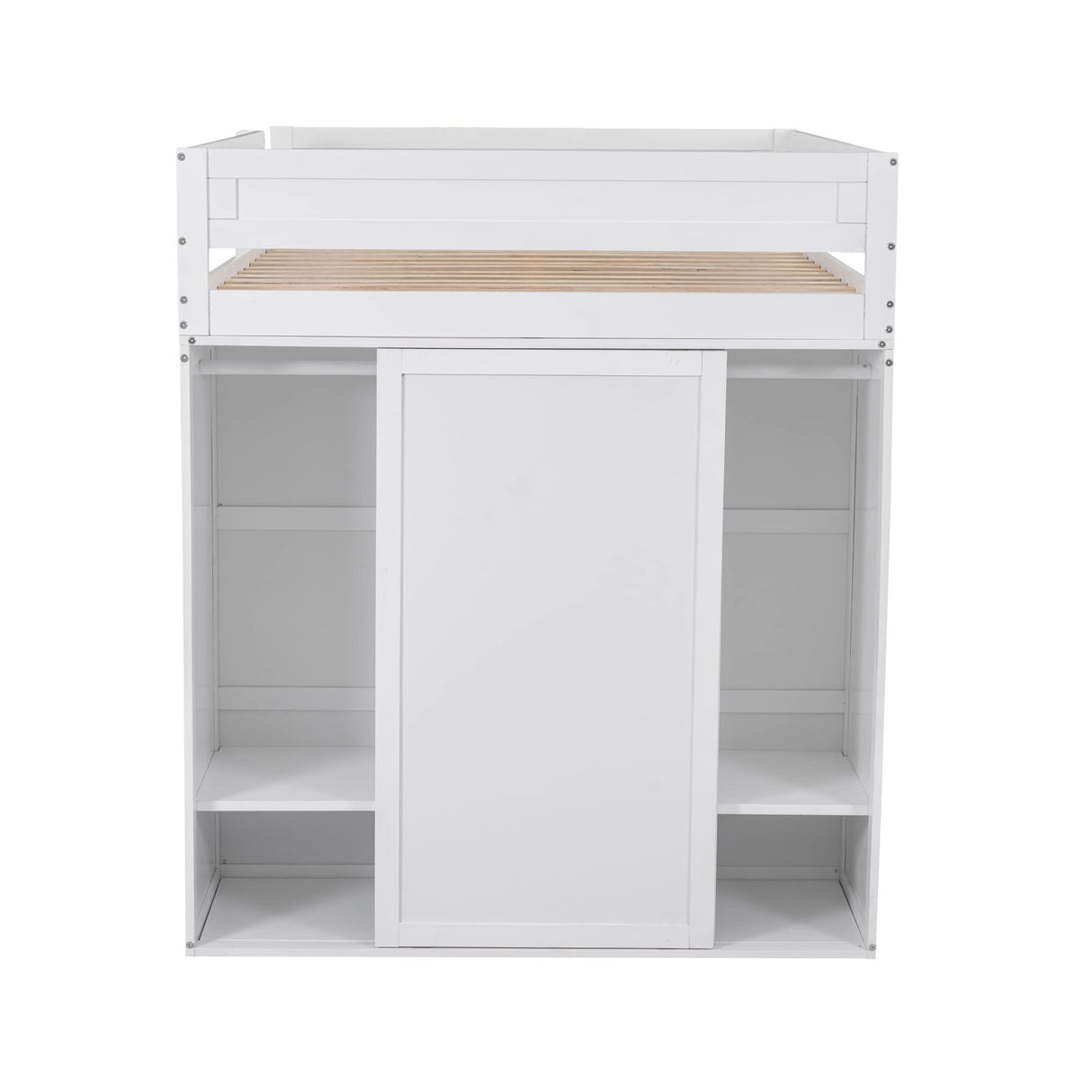 Harper & Bright Designs White Full Size Loft Bed with Wardrobes, Desk, and Storage Drawers Harper & Bright Designs