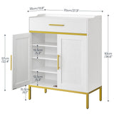 HOOBRO Shoe Cabinet with Doors, 5-Tier Shoe Storage Cabinet with Drawers, 36.6'' Tall Shoes Rack Organizer Cabinet, Wooden Shoe Cabinet Storage for Entryway, Adjustable Shelves, White DW14SC01 HOOBRO