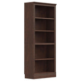 JAHRSTIM Halston Standard Bookcase, Adjustable Storage Open Display Shelving Unit for Home and Office Space, 31.49”L x 13.77”W x 72.8”H, Dark Cherry JAHRSTIM